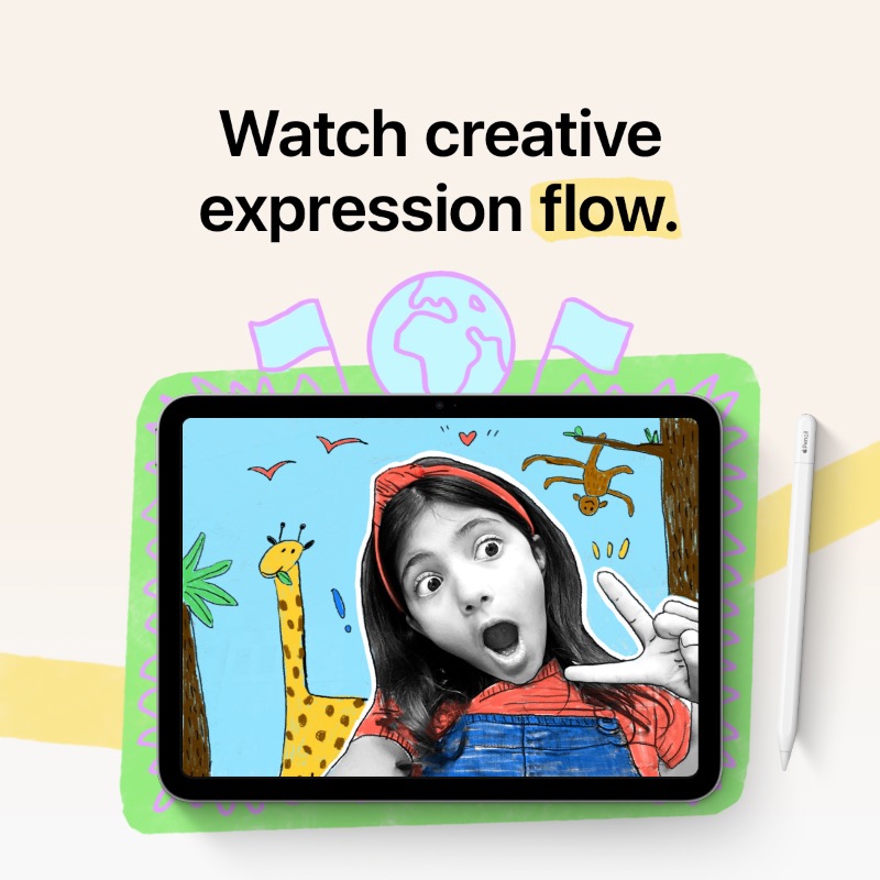 AppleEDU's tweet photo. World Creativity and Innovation Day is just around the corner. Make learning “pop” with this fun activity for iPad. 🤩

Try this 30-minute Everyone Can Create project in your classroom today. #worldcreativityday #everyonecancreate #AppleEducationCommunity #WCID