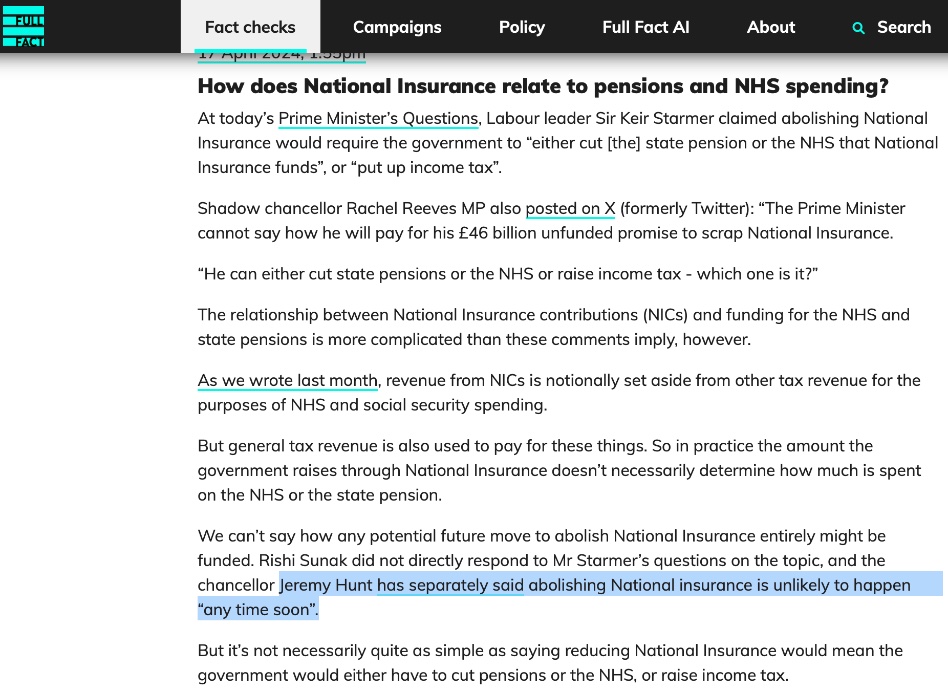 @wesstreeting There is no 'promise to scrap National Insurance'. It's a long term aspiration. There are no planned cuts or tax increases. Clueless dishonesty seems to be all you have to offer. It isn't electorally compelling.