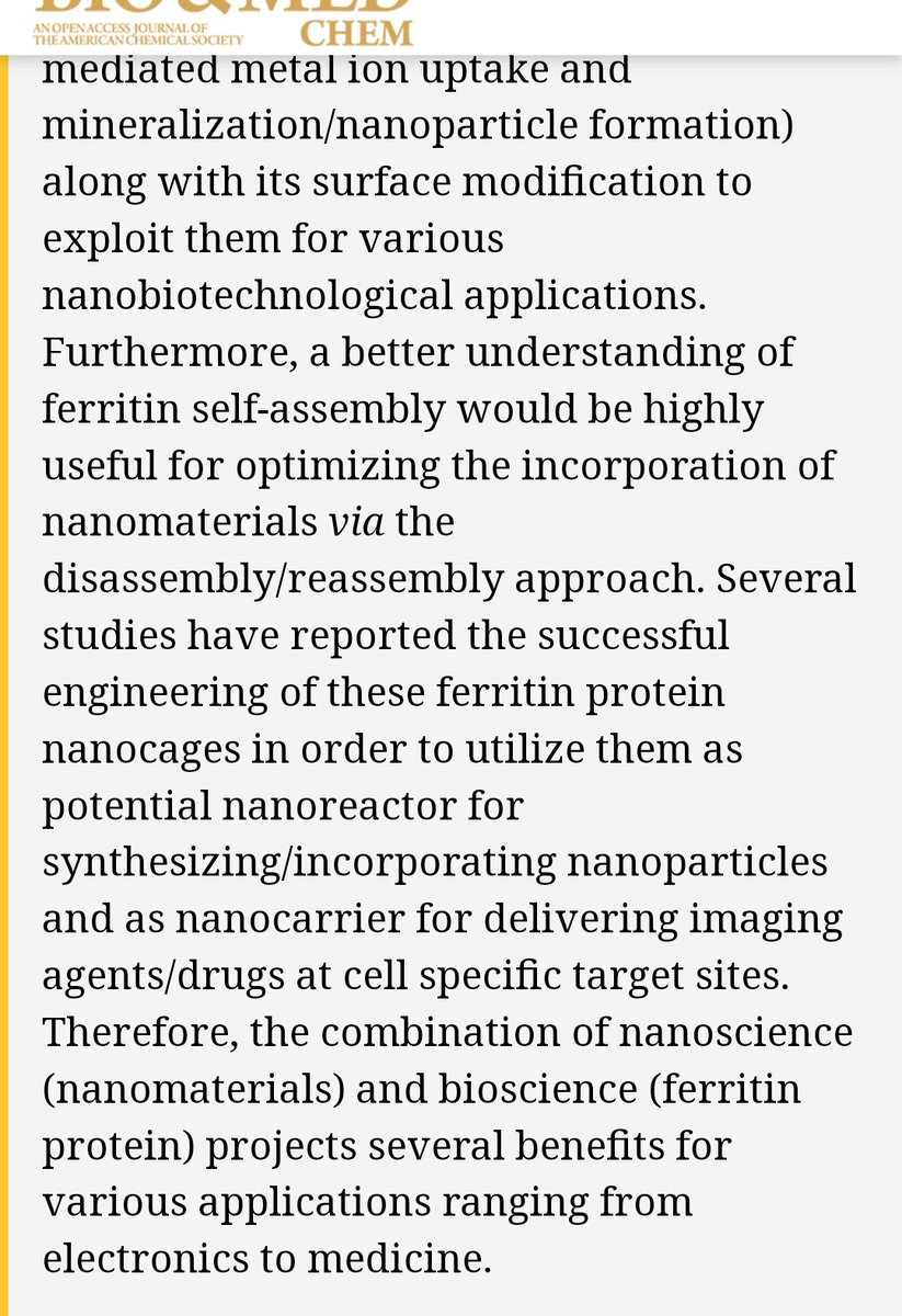 Ferritin : 

Nanoreactor and Nanocarrier for Bionanotechnology

pubs.acs.org/doi/10.1021/ac…
