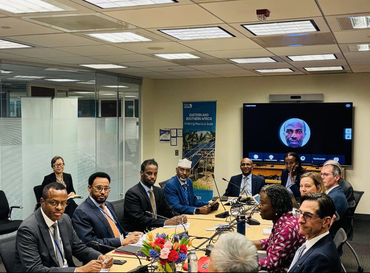 Our delegation led by Min @BihiEgeh met @VictoriaKwakwa, WB’s Regional VP for Eastern and Southern Africa and her team #Springmeeting2024 in Washington, D.C. to discuss progress on our growing partnership, portfolio and unlocking resources for our development priorities.