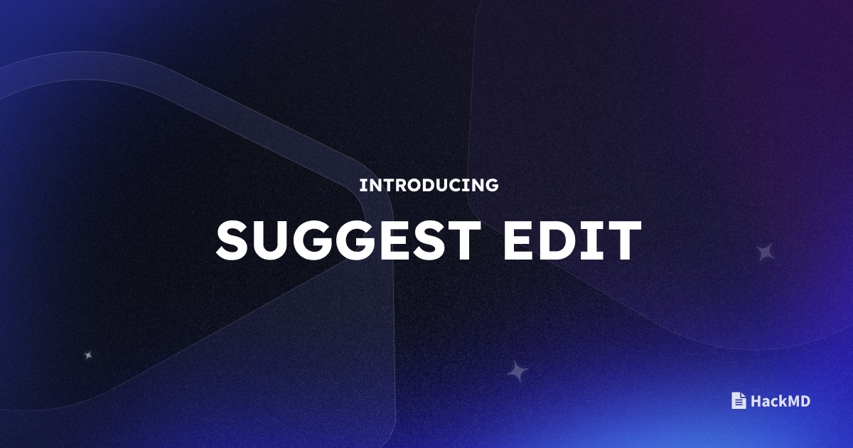 hackmdio's tweet image. We&apos;re delighted to announce Suggest Edit, the easiest way to suggest edits in HackMD.

🧵👇