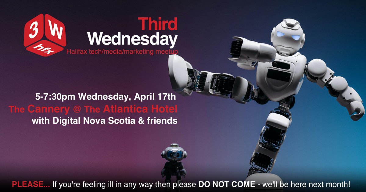 thirdwednesday's tweet photo. Don't miss April's @thirdwednesday meetup after work today (Wed 17 Apr) from 5-7:30pm. Join Halifax's tech/media/marketing community at the Cannery bar in the Atlantica Hotel with our friends from @DigitalNS and our usual 30-second spots ~6pm! https://t.co/YQM239pC9c