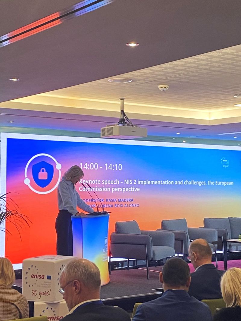 It is time for implementation⏱ 'A mapping and identifying actions are needed' says the Director for Digital Society, Trust & Cybersecurity at DG CONNECT, @LorenaBoix , praising #ENISA’s investment report and NIS 360 initiative. #EUCPC24 #ENISA20 #EU2024BE