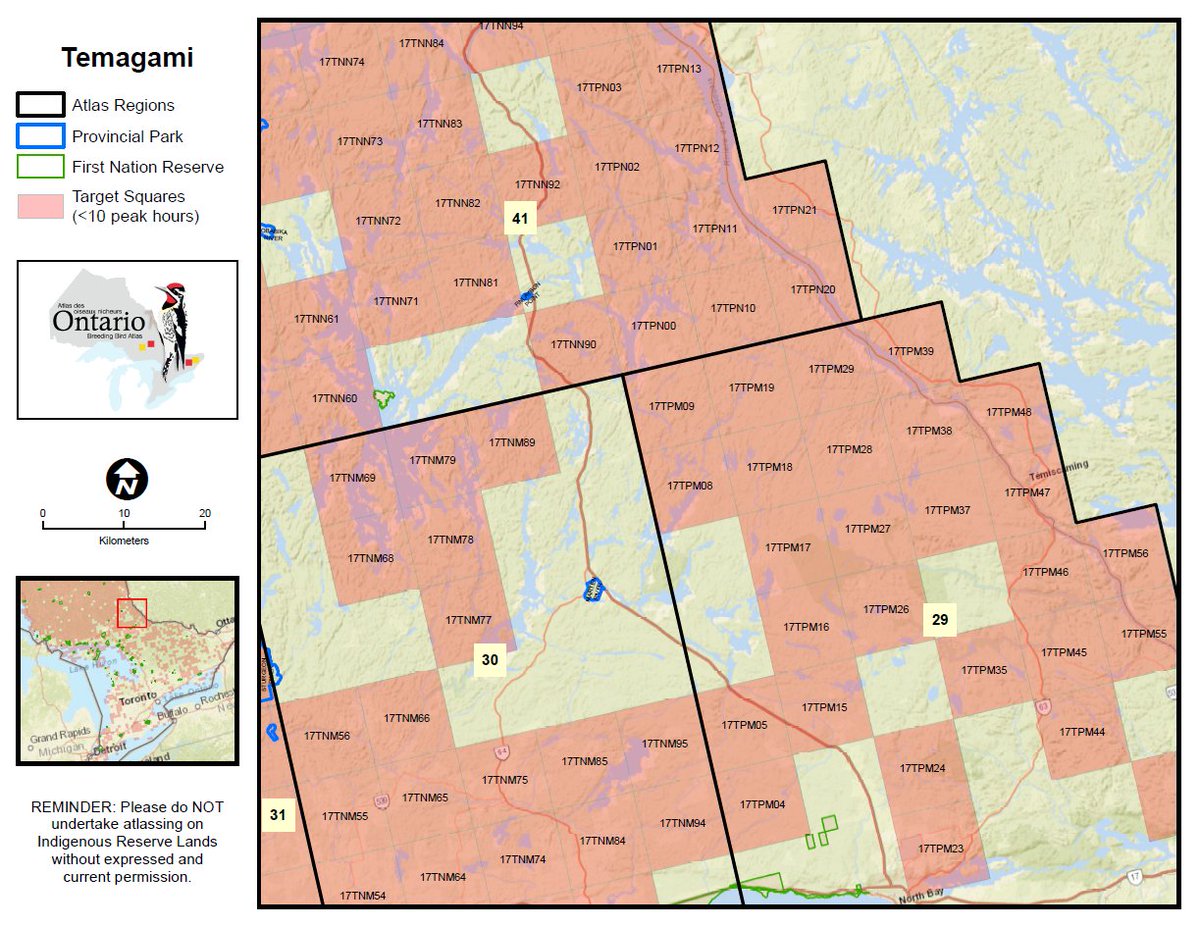 (1/2) Profitez de votre prochain voyage à Temagami pour contribuer à l’Atlas! Dans cette région, choyée par les canoteurs, les routes ne sont pas nombreuses; il est donc idéal d’y amasser des observations d’oiseaux de votre bateau. #AtlasOiseauxON3