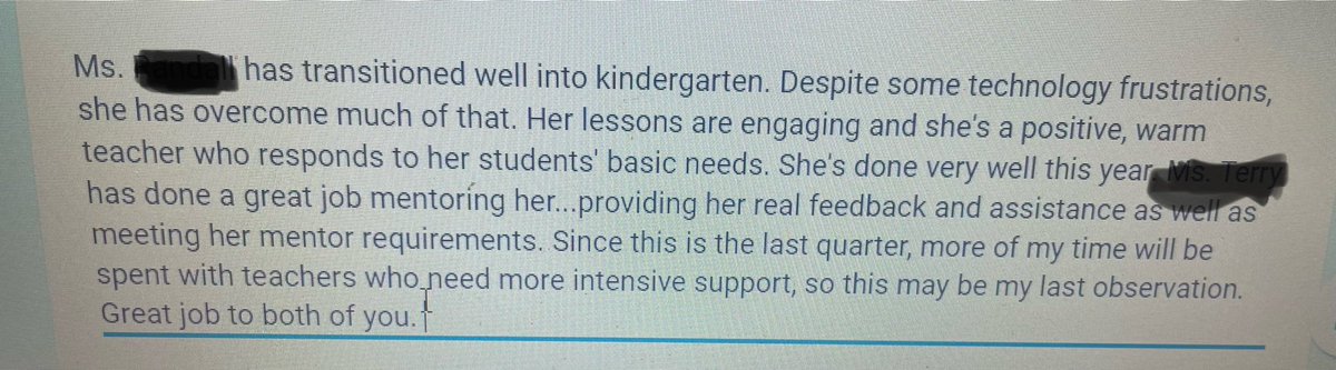 Absolutely love when I reach a point that I can give this feedback on a glows/grows report, especially when a teacher started the year completely unsure and overwhelmed by the technology and curriculum pacing. #newteachersareamazing #mentorsarethekey #bridgetosuccessmp