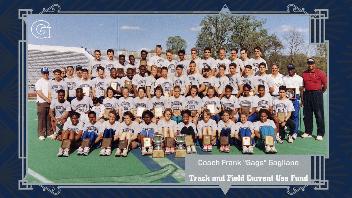 .@GeorgetownHoyas is proud to introduce the Coach Gagliano Men and Women's Track and Field/Cross Country Current Use Fund. The fund will honor the legacy of former coach Frank 'Gags' Gagliano and support the current program. 📰🔗: guhoyas.com #HoyaSaxa