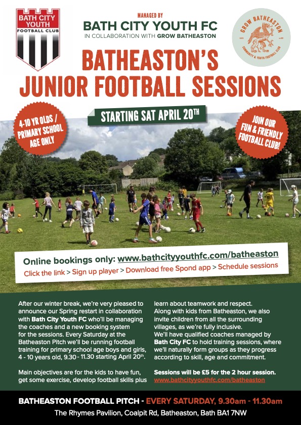 Junior Football starts back this week! @BathCity_FC @bathcityyouthfc #football #batheaston