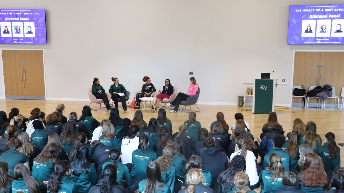 It was great to welcome back alumnae @RachelALWang, Priyanka Patel and Emily Richardson to Wimbledon High today to meet with Year 11 and discuss everything from their time at WHS to careers and beyond! #AlumnaeWHS #Year11WHS #Alumnae #GDST #GDSTalumnae