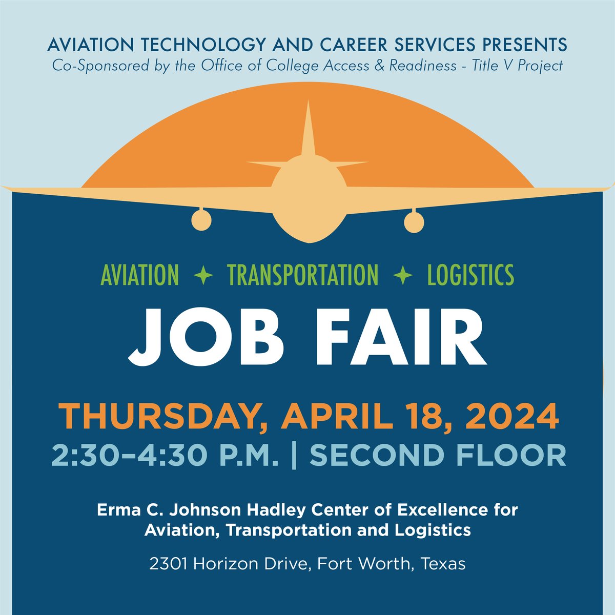Remember to join us tomorrow at our Aviation, Transportation, and Logistics Job Fair at the Erma C. Johnson Hadley Center for Excellence in Aviation, Transportation, and Logistics. Learn more: bit.ly/49JOvDz