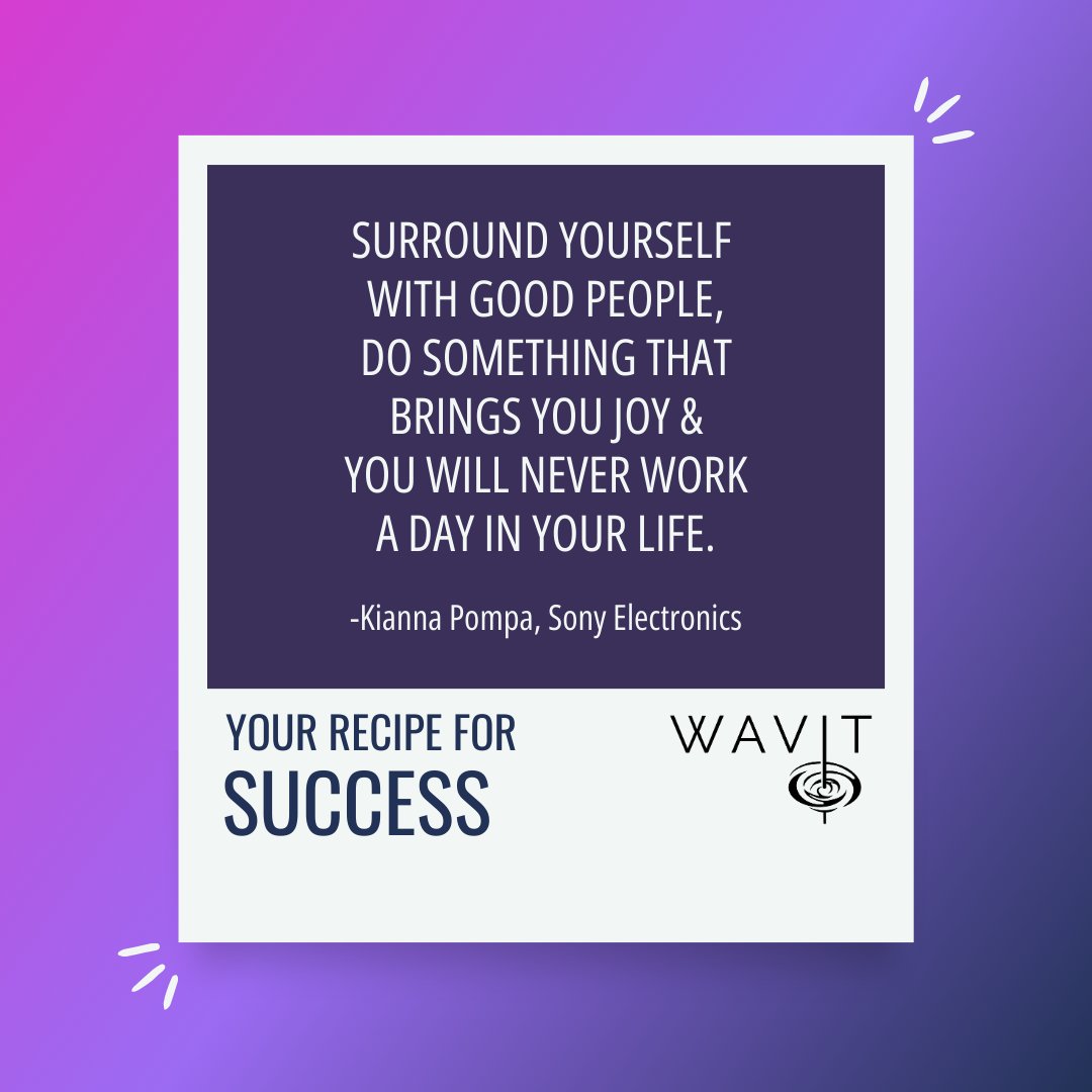 WomeninAVIT's tweet photo. "Surround yourself with good people, do something that brings you joy & you will never work a day in your life."-Kianna Pompa, Sony Electronics
#WoDS #RecipesForSuccess #WAVIT #AVTweeps #ProAV #WomeninTech https://t.co/o38B6pzU9k