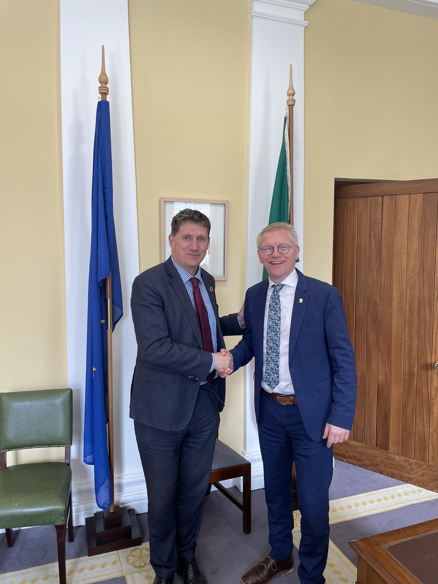 Honoured welcoming 🇧🇪 @GeorgesGilkinet in #Dublin to address @TRA_Conference on #roadsafety & climate & energy. 🙏 @EamonRyan for the interesting exchange on sustainable transport 🚝🚲, #greendeal & 🇪🇺 elections. Check @EU2024BE for some great Achievements in #Mobility! ✈️🚚