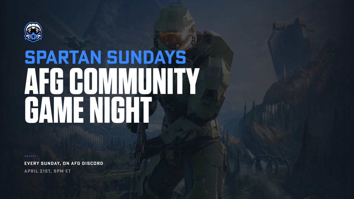 Spartan Sundays continue! Join your Game Ambassador this weekend for some Halo games. Hop into the AFG discord, gear up, assemble your squad and fight for glory! airforcegaming.com Can't make it this weekend? We play Halo every Sunday @ 9PM ET!