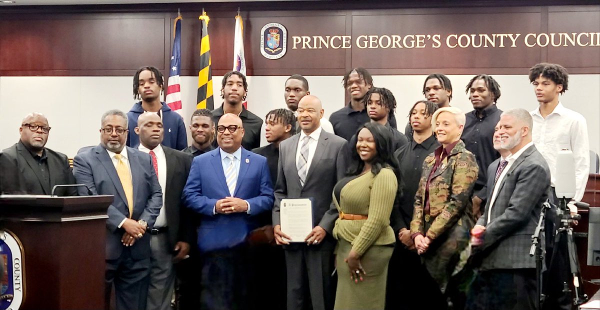 2023-2024 Wise 4A Regional Championship team received an award today from the Prince George's County Council Office!! #GoPumas