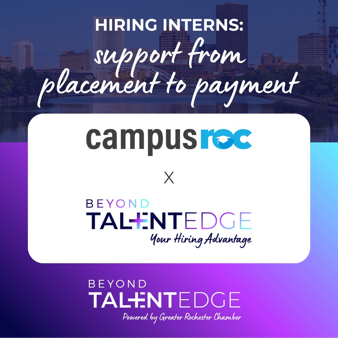 We are powered by <a href="/RochesterChambr/">Greater Rochester Chamber</a> and here to help! Together with <a href="/CampusROC/">CampusROC</a>, we can help organizations looking to hire interns from placement to payroll, with a variety of services making it easy to hire great interns.

Read more: greaterrochesterchamber.com/2024/04/16/fro…