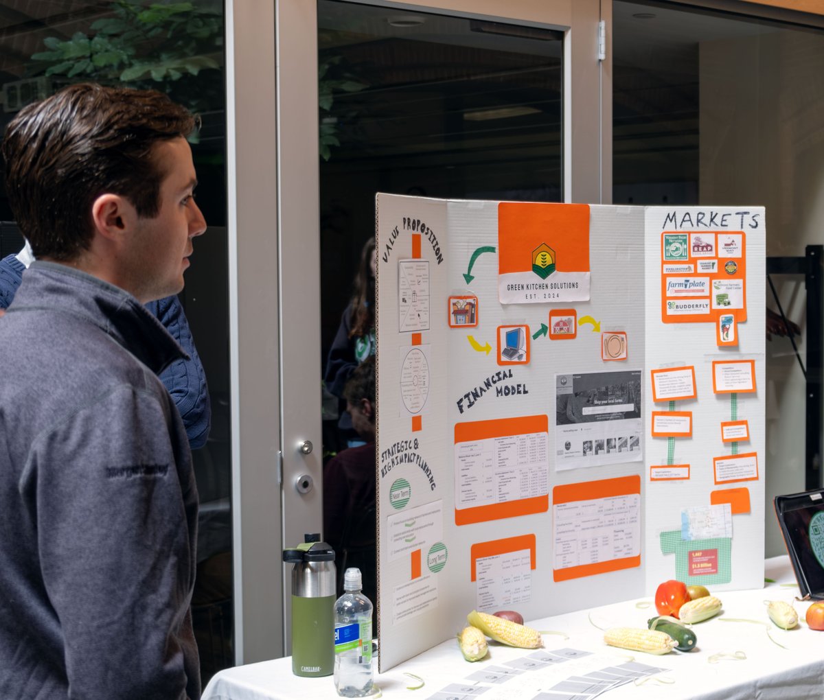 UVMBizSchool's tweet photo. 🌟 Student teams in the Grossman School Entrepreneurship Theme capstone class hosted a trade show to present new venture ideas, gaining feedback from experts and customers. 🚀 Showcasing ideas via booths, delivered pitches, with support from Professors Monsen and Glavas. 👏 https://t.co/wJnozgwKeu