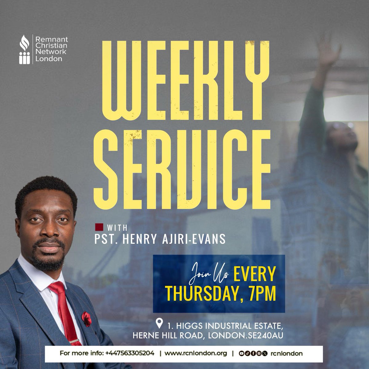 Don't forget! Join us tomorrow for our uplifting Weekly Thursday Service! #WeeklyThursdayService #RCNLondon