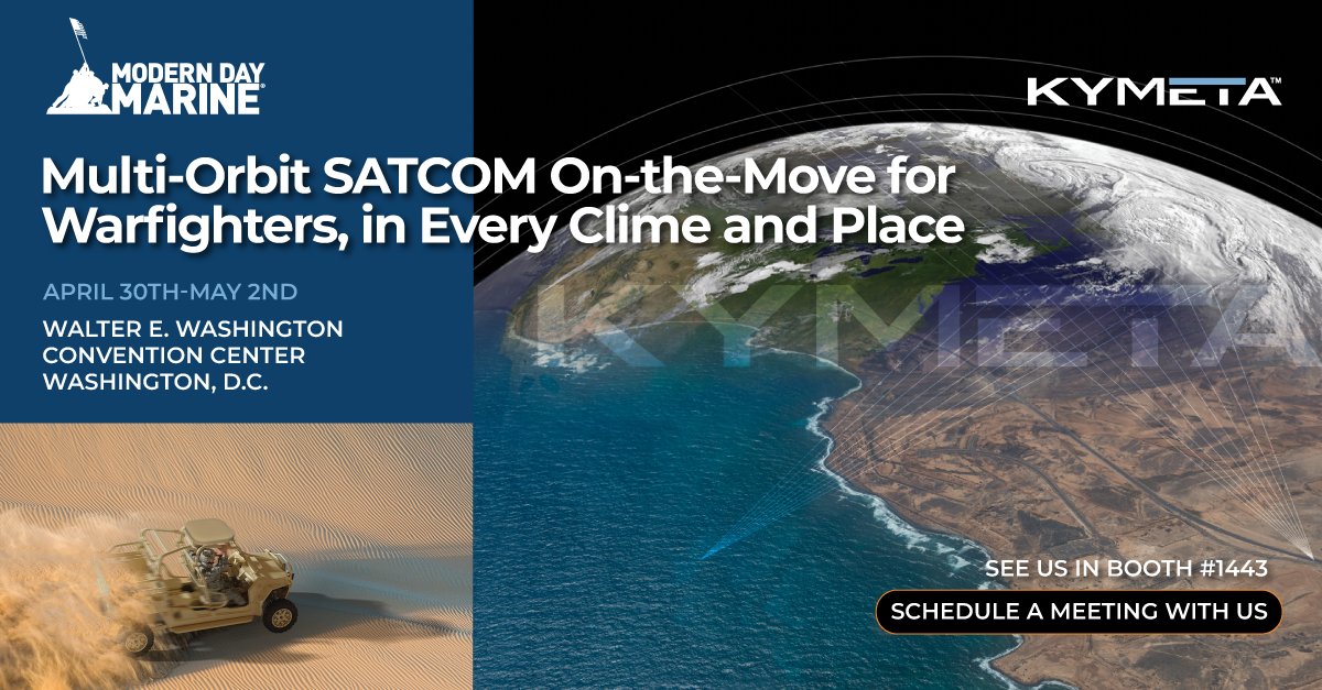 Excited to announce that we'll be at #ModernDayMarine2024 in Washington, DC, from April 30th to May 2nd. Stop by booth #1443 to chat with us about our Osprey u8 hybrid-GEO-LEO: seamless multi-orbit connectivity to enhance network resiliency. #USMC #SATCOM