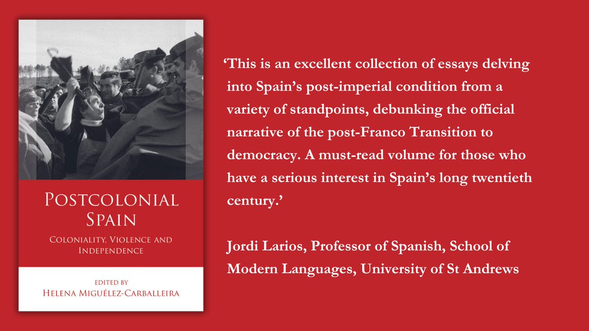 At times explosive, at times restrained, the question of independence has been a fundamental force shaping contemporary Spain. 'Postcolonial Spain' by @HMCarballeira engages postcolonial theory to shed light on Spain’s ongoing internal national conflict. uwp.co.uk/book/postcolon…