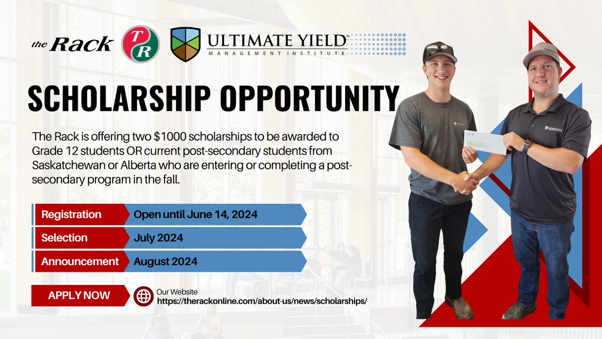 JACKfromTHERACK's tweet photo. Applications are now open for our 2024 Scholarship program.

As an independently owned agriculture retail, we uphold our mission by enhancing knowledge through independent research and by investing in innovative technology and people. 

Apply now - https://t.co/1FD8lyqcQM https://t.co/snaXCFzBTf