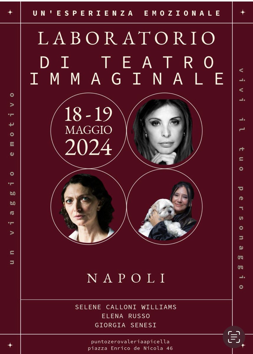 #teatroimmaginale Vi aspettiamo a Napoli il 18/19 maggio Per qualsiasi informazione: scw@selenecalloniwilliams.com