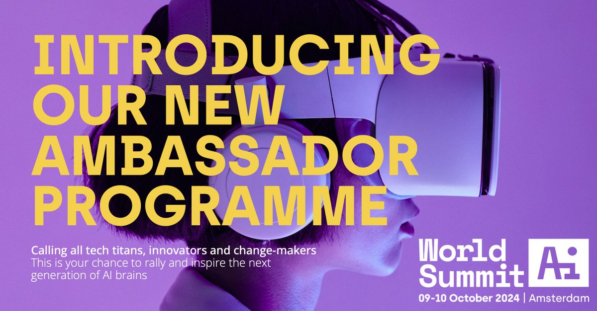 InspiredMinds (@inspired__minds) on Twitter photo Become a #WSAI24 Ambassador. Join us as we change the world with #AI.
Exclusive perks: VIP access, discounts, & reach our 260k+ community ๐ง  ๐
Apply now ๐ hubz.li/Q02t7Gr50
#AIForGood #TechForGood #AICommunity #WorldSummitAI Become a #WSAI24 Ambassador. Join us as we change the world with #AI.
Exclusive perks: VIP access, discounts, & reach our 260k+ community ๐ง  ๐
Apply now ๐ hubz.li/Q02t7Gr50
#AIForGood #TechForGood #AICommunity #WorldSummitAI