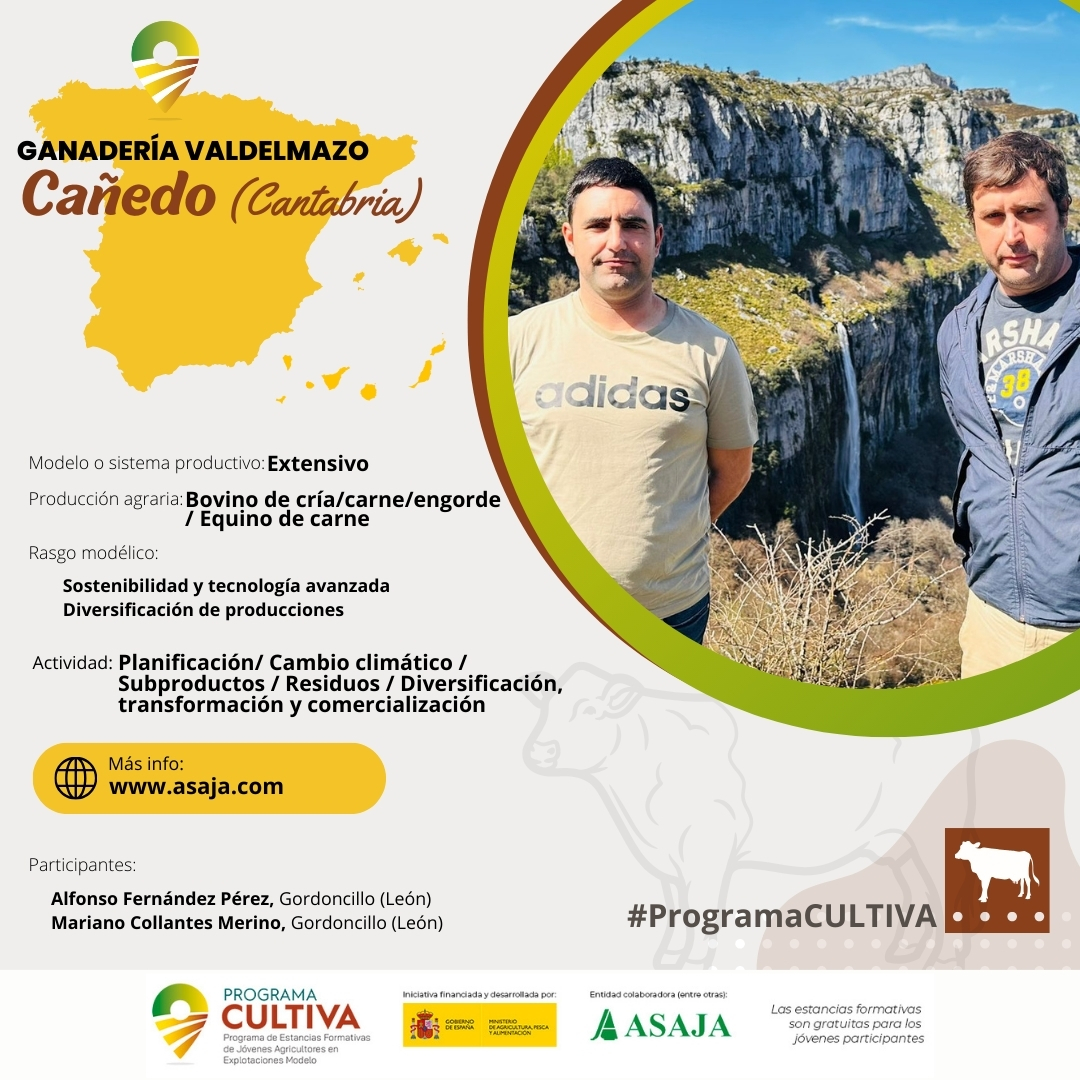 Alfonso y Mariano de (#Toledo) viajan a 📍 #Cañedo ( #Cantabria) para participar en el #ProgramaCULTIVA en la explotación modelo Ganadería #Valdelmazo

➕INFO:
👉ow.ly/tQb150Ri08b #Asaja 
👉 ow.ly/lb7l50Ri08a @mapagob

#ASAJAProgramaCULTIVA  #EstanciasGratuitas