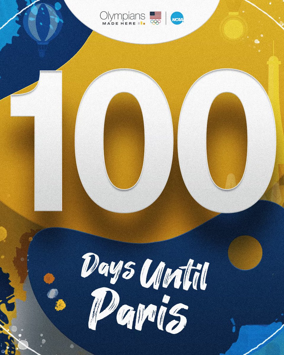 MARK YOUR CALENDARS 🗓️✍️ 100 days until we are celebrating our NCAA athletes in the 2024 Paris Games 🇫🇷 #OlympiansMadeHere x #OneForAll