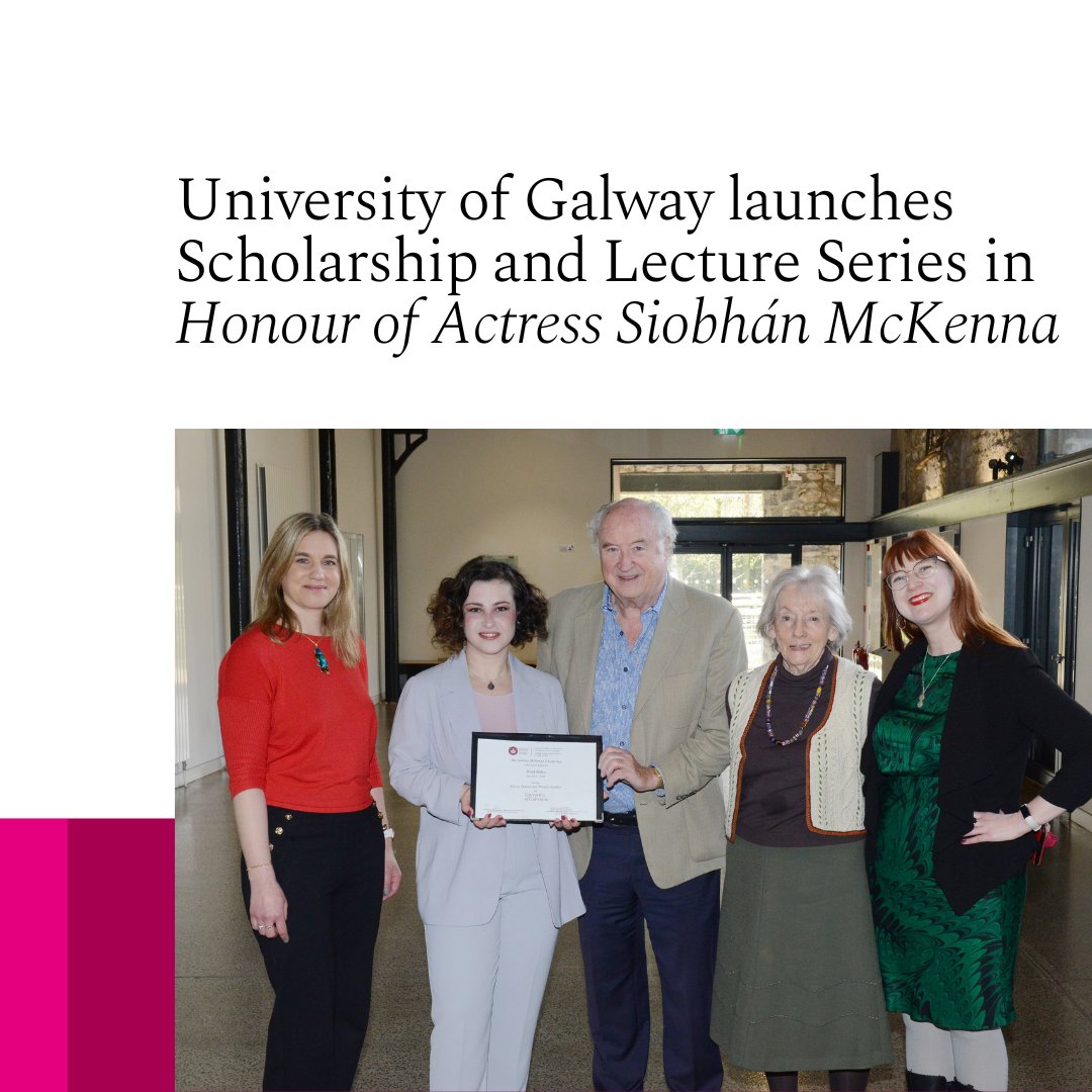 #UniversityOfGalway has launched a new #scholarship in honour of the renowned actress of stage & screen #SiobhánMcKenna 👏  The award will run alongside a lecture series at the University. #Drama #Theatre Read more: ow.ly/Lqn250Ri7Gg 📸: Brad Anderson