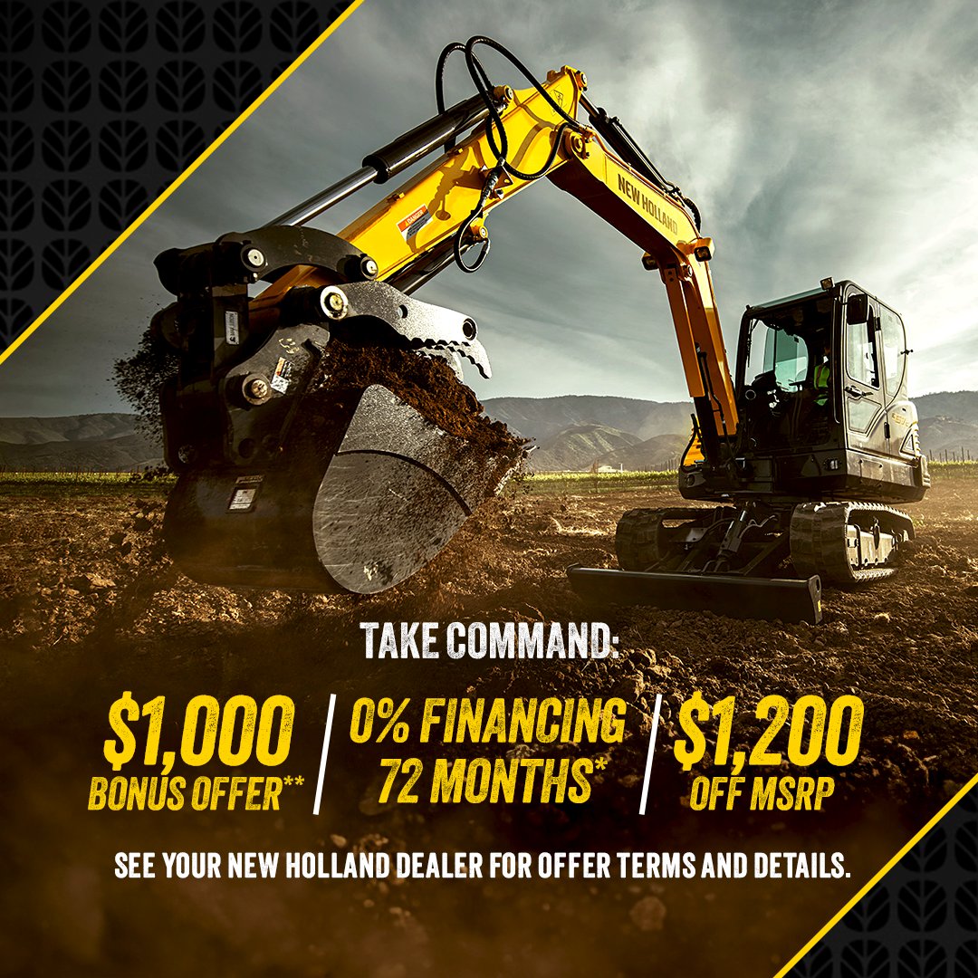 Save big on New Holland Construction Equipment... Let your horses save you EVEN MORE when you call Equine Equipment to get approved for ADDITIONAL DISCOUNTS! 📷
Call us today to get pre-approved at 877-905-0004!
<a href="/NewhollandCE/">New Holland CE</a>