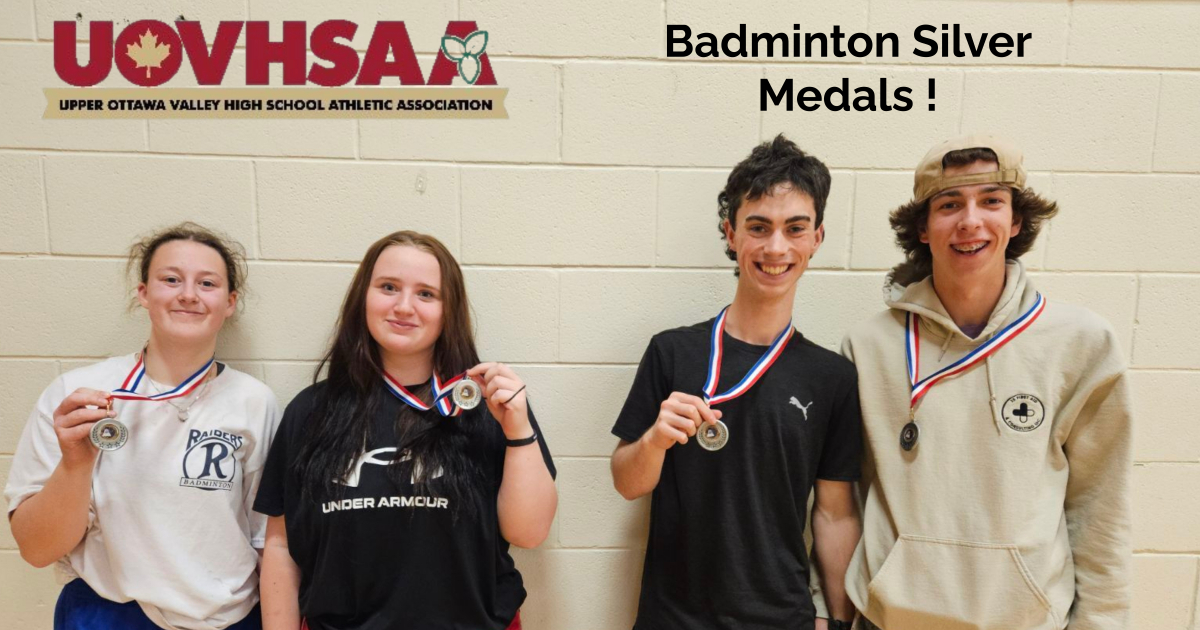 It was a great day on the badminton courts yesterday.  Keira Barter and Hannah Oliveras captured ladies silver medals in their respective divisions whole the men's doubles team of Reed Griese and Owen Daber also captured silver.

Overall, team RCI finished 3rd within UOVHSAA.