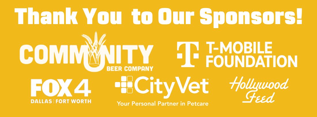 Huge thanks to our sponsors for making the 10th Annual Pup Crawl happen! Get your tickets: dpapupcrawl2024.givesmart.com @CommunityBeerCo @TMobile @FOX4 @CityVetUSA