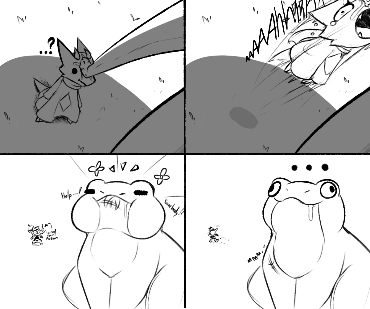 ricederpy's tweet photo. dnd frog encounter part 1
yup. I sit inside the frog. whole encounter :v https://t.co/isSUDn8Et3