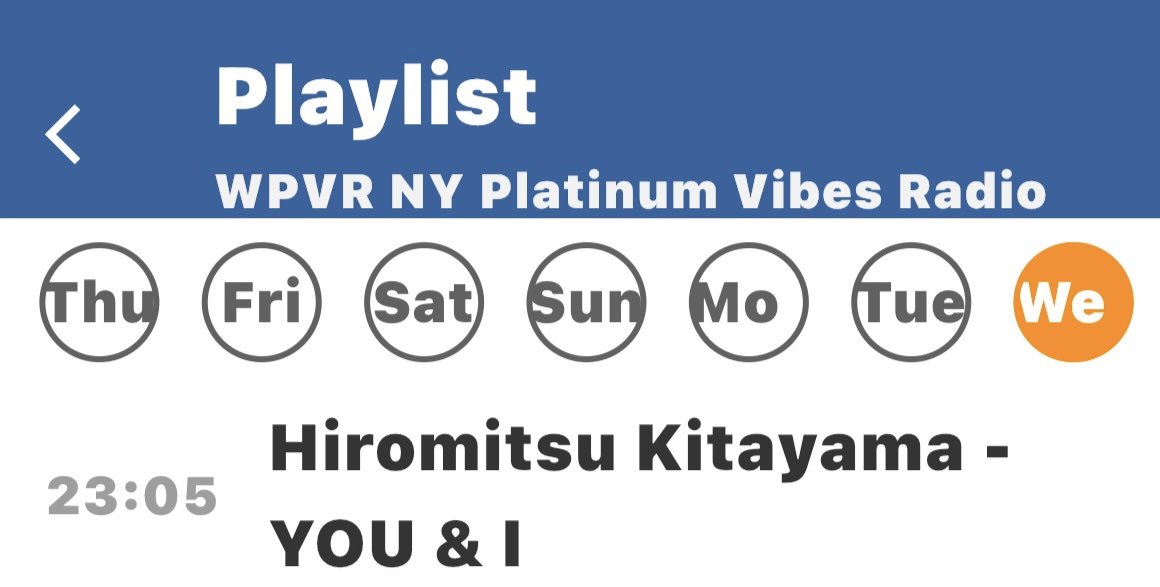 Dear @platinumvibes8 ✨

Thank you for playing “YOU& I” by
#HiromitsuKitayama.
I'd love to listen this song again!
Thank you from Japan💐
#wpvr #wpvrrequests 
@k_hiro_mitsu917