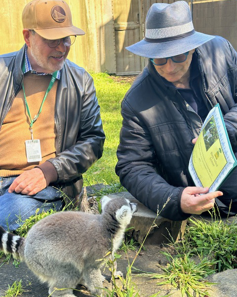 I love San Francisco! The @sfzoo named a lemur after me. Here I am with my new namesake, “MTT,” and Barry Lipman, whose generosity made the zoo's lemur project possible.