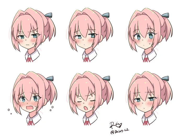 不知火は自分が好きな表情パターンをしないので、こういうのが描けない…自分の鎮守府の、いわゆる「きまじめぬいぬい」が原作より表情豊かなのはそういう理由で…1枚目は「きまじめぬいぬい」でする、好きな表情パターン(ちょっと2枚目は原作準拠のいろんな不知火 