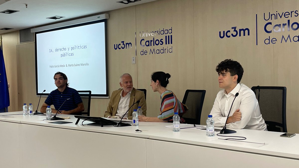 ‼️Empieza nuestra tercera mesa redonda, donde hablaremos sobre #InteligenciaArtificial, derecho y políticas públicas con <a href="/PabloGMexia/">Pablo Gª Mexía, PhD.</a> y Marta Suárez Mansilla.