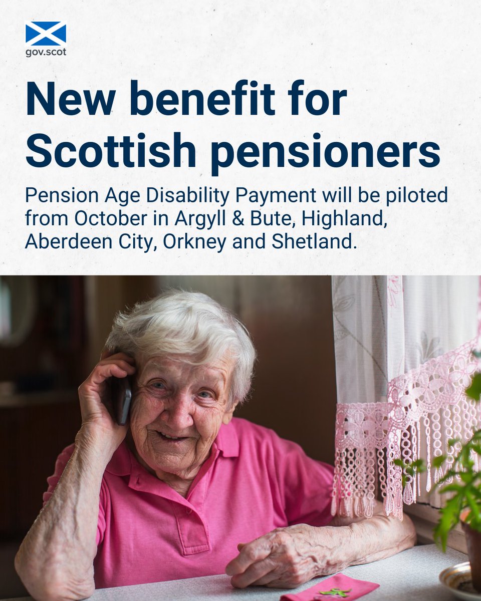 Regulations have been laid for a new @scotgov benefit for people of pension age who have a disability or long-term health condition. Pension Age Disability Payment will replace @dwpuk’s Attendance Allowance for people in Scotland. Read more: ▶️ bit.ly/PADP