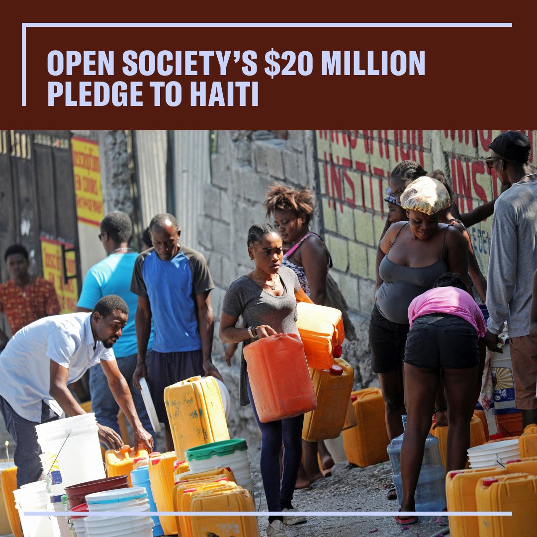 Amid a political, economic, and security crisis, Haiti also faces its greatest humanitarian crisis since the 2010 earthquake. We’re pledging $20 million for locally-led solutions aimed at supporting Haitian civil society, joining with @wk_kellogg_fdn: osf.to/3Umcqor