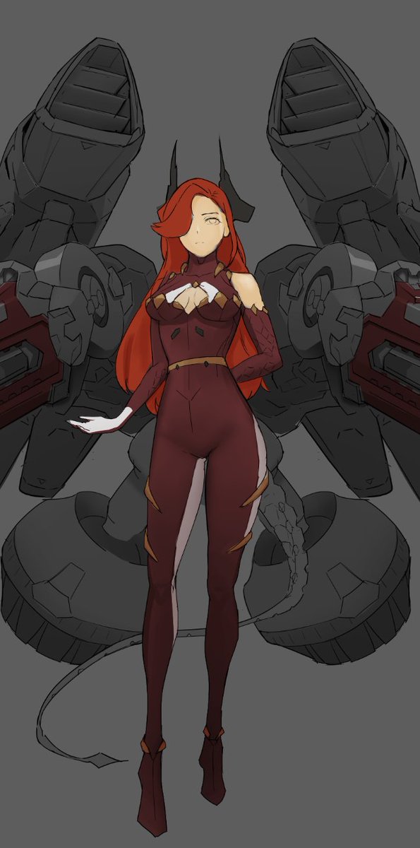 「Dragon+ fighter jett Mecha girl #wip #or」|CGlas🎨Artist @ AFA C89のイラスト