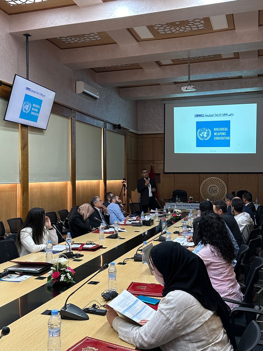 I was happy to participate in the legal workshop on the #1972BWC in Libya, which held in Morocco 🇲🇦, with coordination of #UNODA, where the Moroccan experts shared their experience in implementing the discussed challenges related to dual-use researches and share experiences.