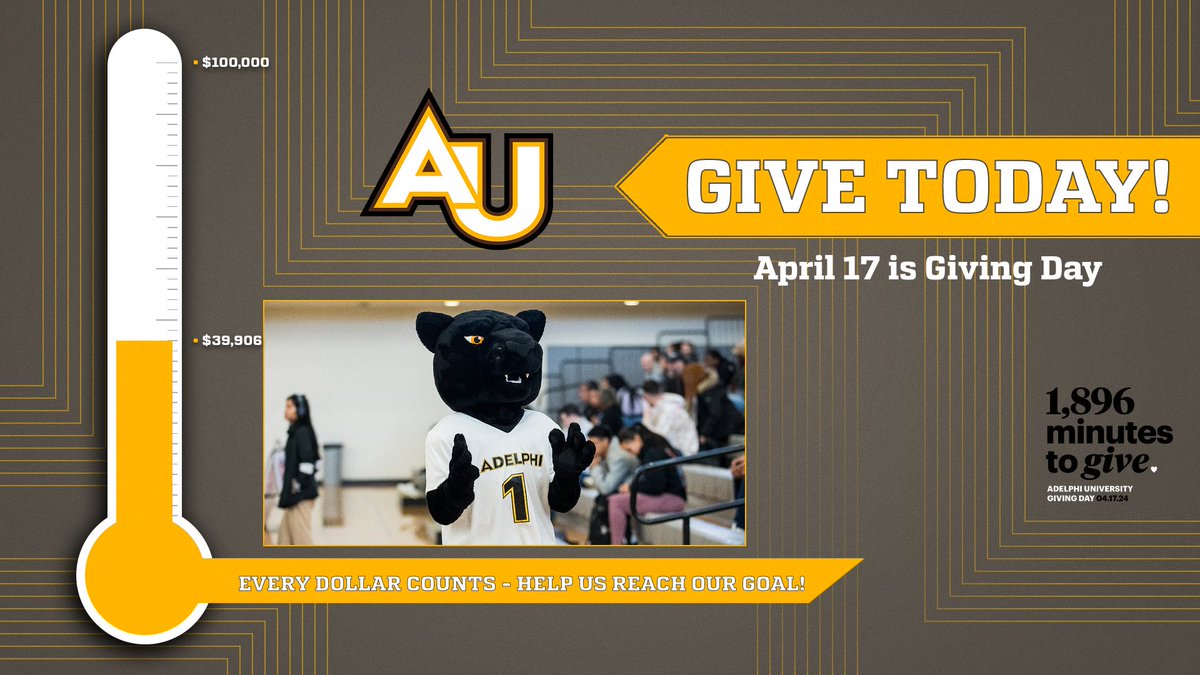 AUPanthers's tweet image. It's only 10 AM and we are on the brink of $40,000 from almost 350 donors. We can't thank you enough for supporting us.
Spread the word and help us reach our $100,000 goal!
🔗: aupanthers.com/givingday
