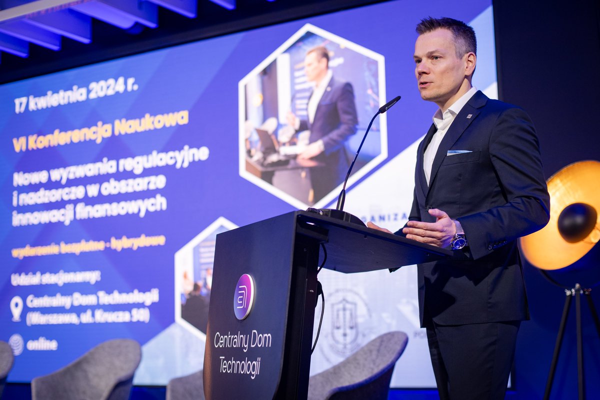 🔸 <a href="/JacJastrzebski/">Jacek Jastrzębski</a>, Przewodniczący Komisji Nadzoru Finansowego, otworzył VI Konferencję Naukową "Nowe wyzwania regulacyjne i nadzorcze w obszarze innowacji finansowych". Organizatorami konferencji są: <a href="/uknf/">Urząd KNF</a>, Centrum Regulacji Usług i Technologii Finansowych – Wydział Prawa i