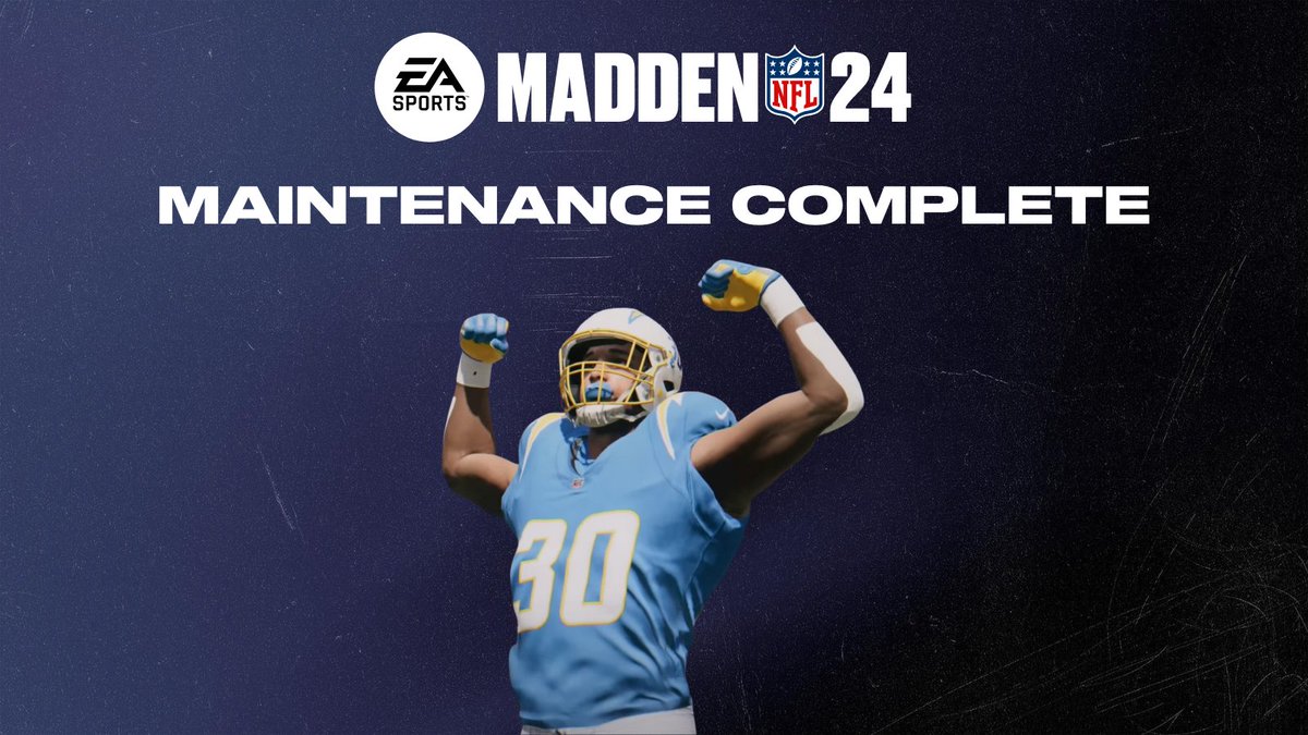 Update: We've finished the maintenance on Madden NFL 24, and online services are now back up and running on all platforms. Thanks for your patience!