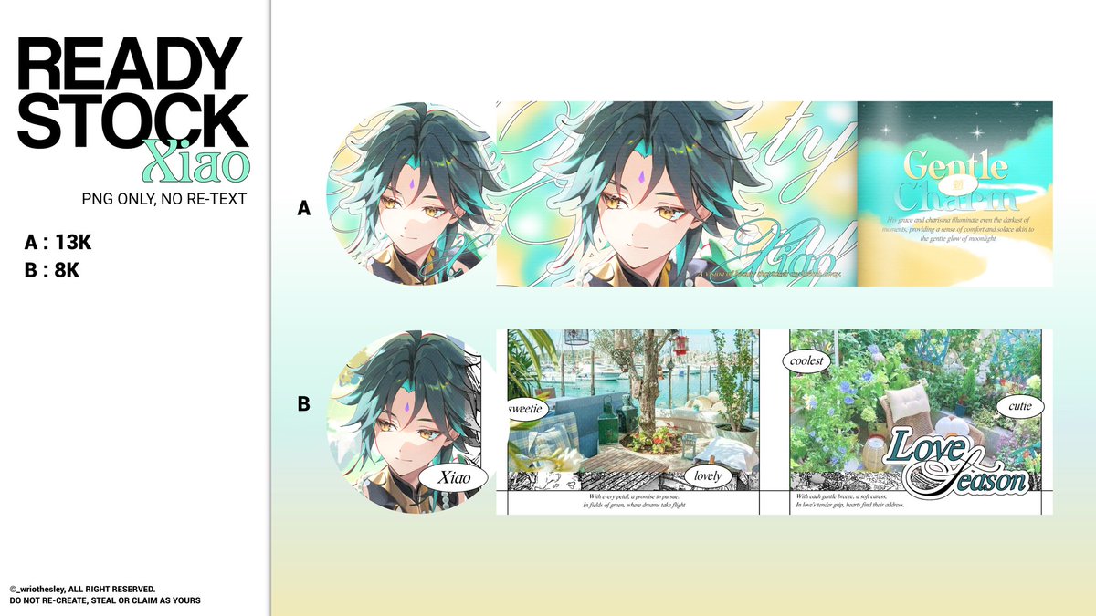 Any interactions will be appreciated! 

Hai semua, aku bawa layout Xiao art birthday nih. Untuk price sudah tertera di gambar yaa, bisa diambil langsung ke DM yaw. Yuk jajann! 😋☝

#zonauang
