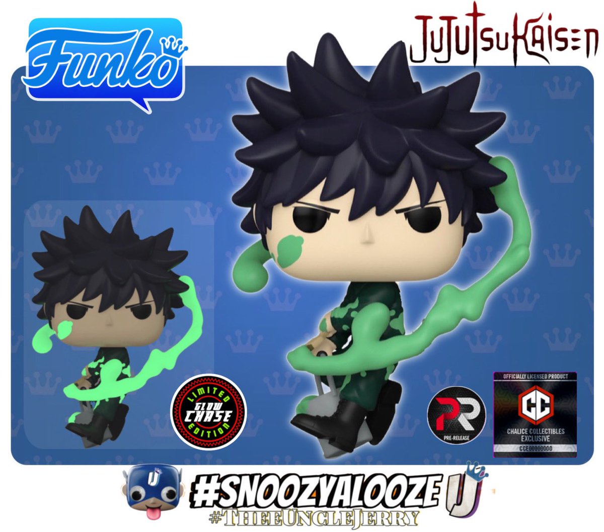 TheeUncleJerry's tweet photo. Dropping soon..
Chalice Exclusive Megumi Fushiguro w/GITD chase.
Cases of 6 with the chase included will be available for about $95.
#JJK #JujutsuKaisen #Megumi #Funko #FunkoPop #GlowJob #GITDChase. #TheeUncleJerry #SNOOZYALOOZE https://t.co/Q6ruPF6KnE