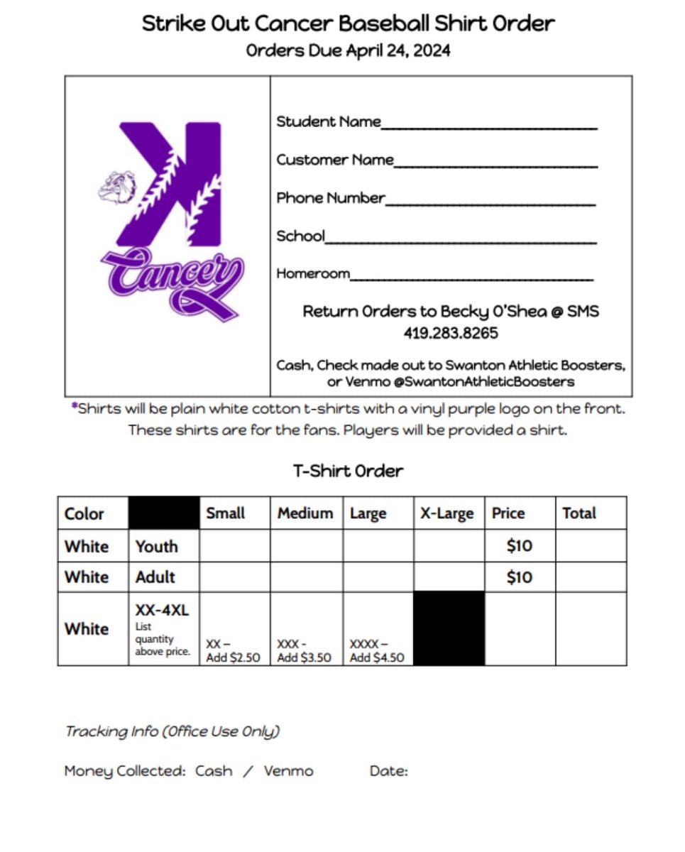 SwantonBaseball's tweet image. On Friday, May 10. Swanton Baseball will be hosting a fundraiser for The Victory Center of Toledo during their game vs. Maumee in honor of Scott Siewert’s courageous battle. 
To order a shirt to support, we will be doing a quick sale with orders due by April 24.
@MaumeeBaseball