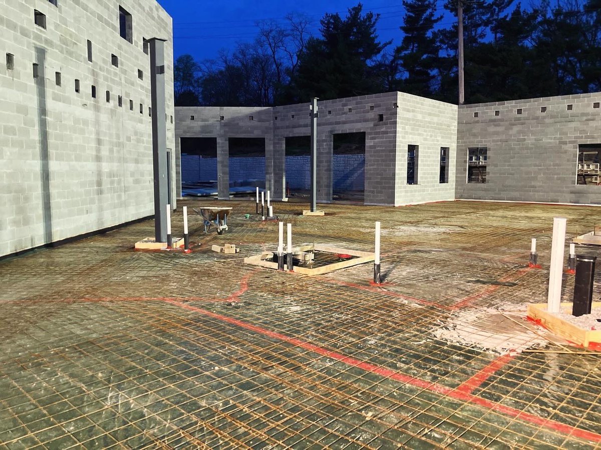CWXcontracting's tweet photo. Early morning start for some of our concrete place finish team pouring a new fire station building. #concrete #commercialconstruction #commercialconcrete https://t.co/GT8JRTNUMl