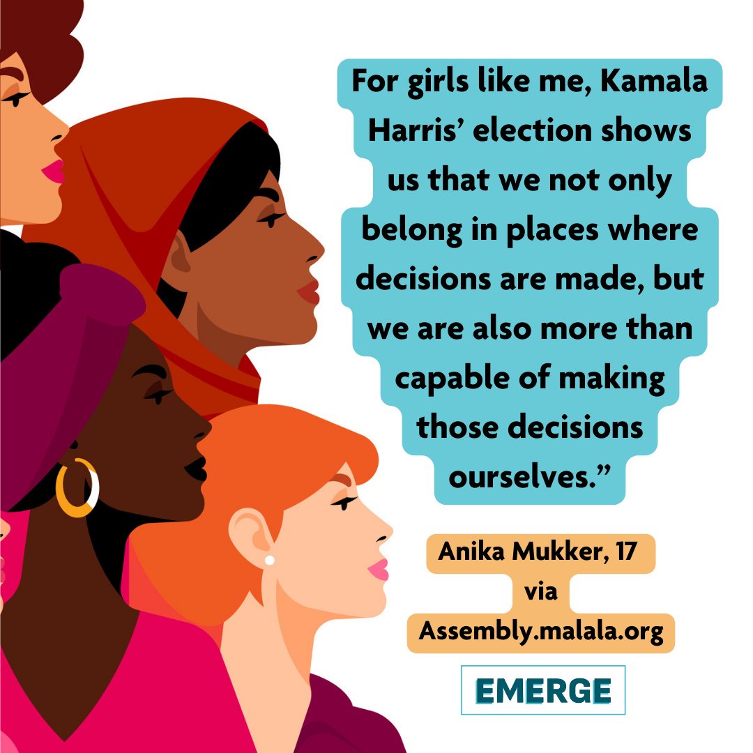 A friendly reminder that the fight for equal representation is a fight for the hopes and dreams of little girls all over the world. Read the whole article at assembly.malala.org. Visit emergeamerica.org to learn how you can be the change you've always wanted to see.