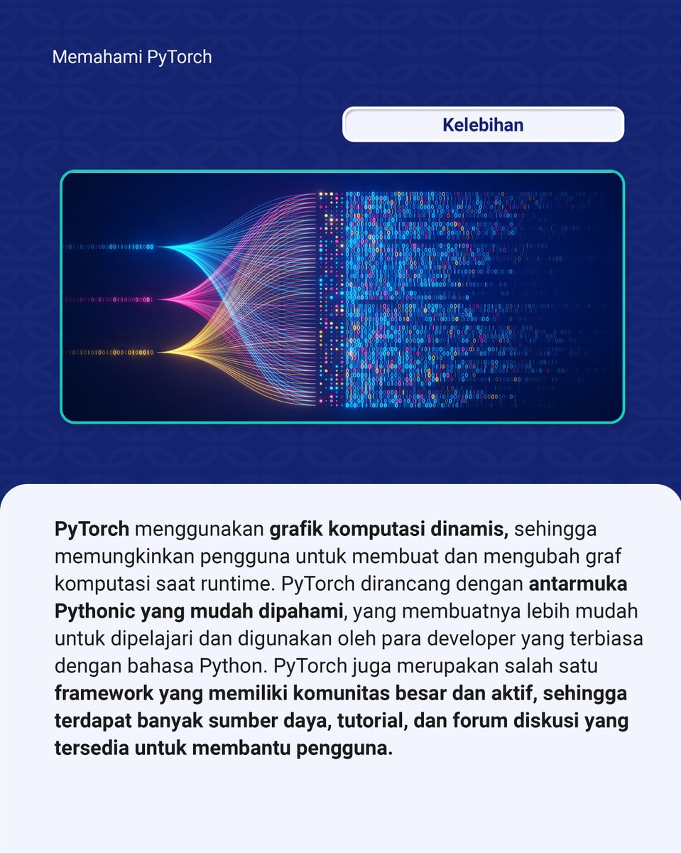 AccelistEdukasi's tweet image. Ternyata PyTorch bisa ngebantu banget nih buat teman Mindu yang mau meneliti deep learning. 😉
#pytorch #learning #learningcoding #coding #belajarcoding #accelistedukasiindonesia #AEDU