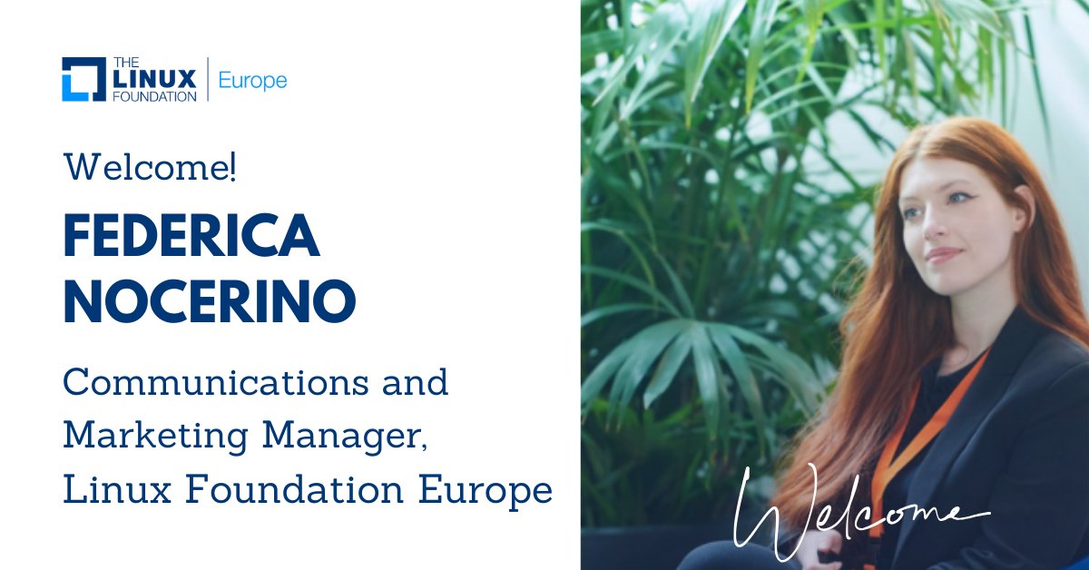 🎉We are thrilled to welcome Federica Nocerino as our new Communications and Marketing Manager. Read more about her role and mission in our latest blog by Esther García Martín: linuxfoundation.eu/newsroom/welco… #LFEurope #LinuxFoundation #OpenSource
